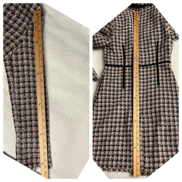 ANTHRO / TRUE MEANING Plaid Fringed Tweed Coat - Picture 14 of 16
